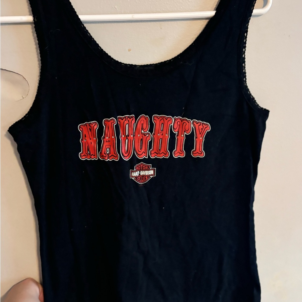 Harley-Davidson Black Tank Top with Red Lettering